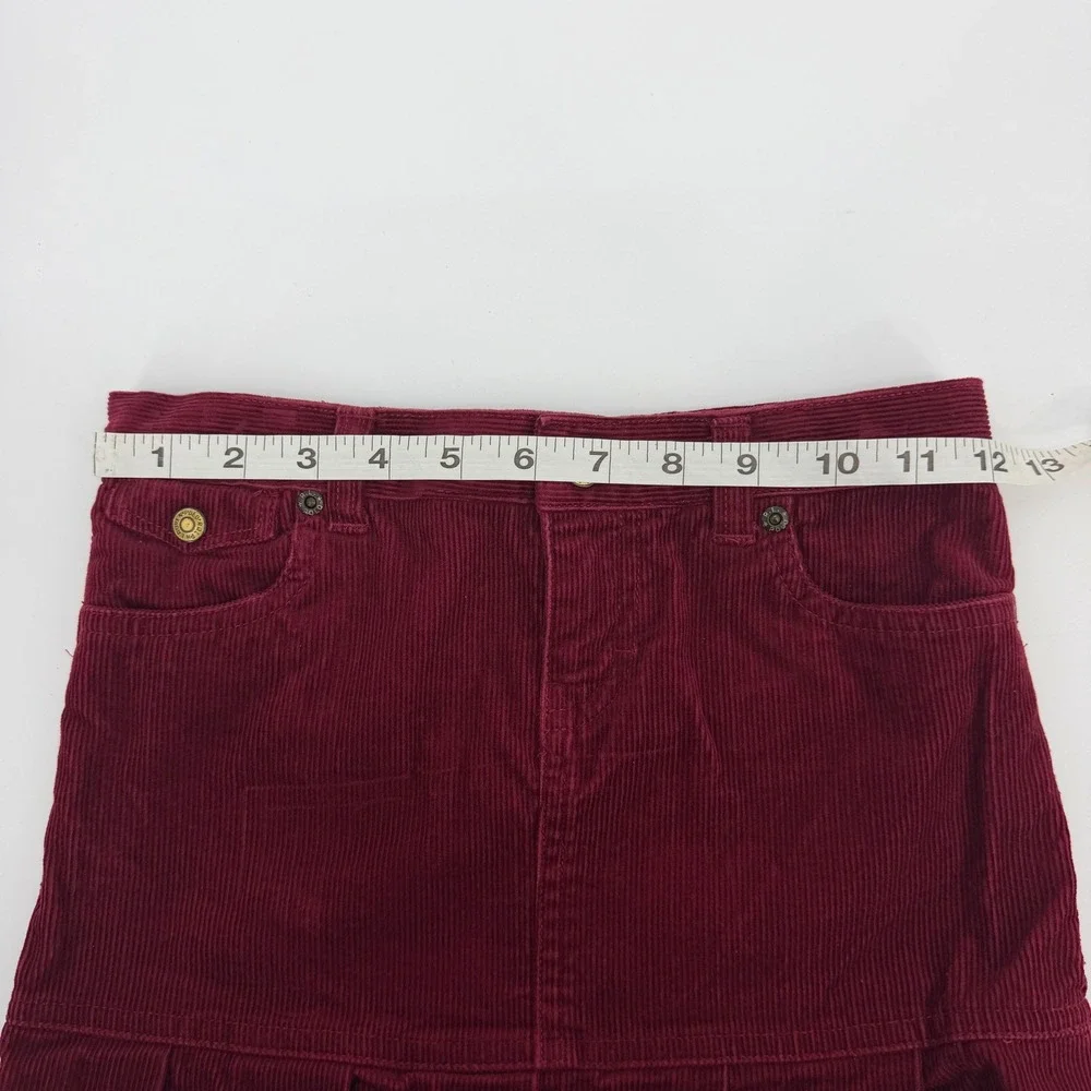 Ralph Lauren Girl's Burgundy Corduroy Pleated Skirt Preppy Sz 6X‎